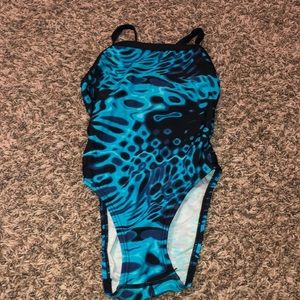 Blue and Black Swimsuit